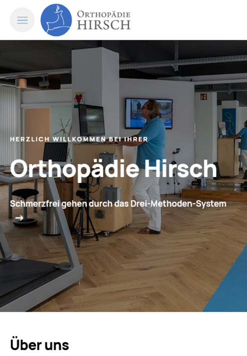 Neues Webdesign für Orthopädie Hirsch in Aachen