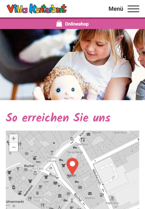 Mobile Website für Villa Kunterbunt Aachen