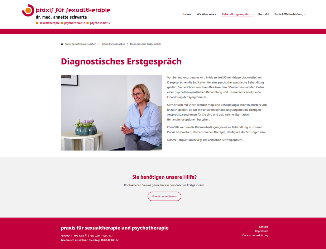 Webdesign Aachen: Praxis für Sexualtherapie